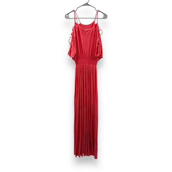 RTR Ingrid & Isabel Coral‎ Empire Waist Stretchy Off Shoulder Maxi Dress Sz S - Picture 2 of 14